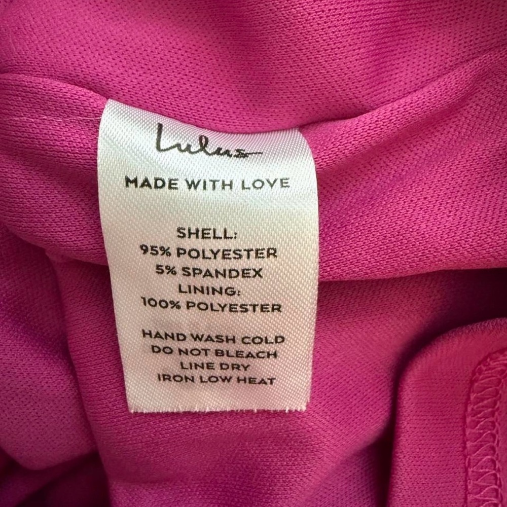 Lulus Stay Sassy Metallic Magenta Cutout Bodycon Mini Dress Small NWT fuchsia - Picture 6 of 7